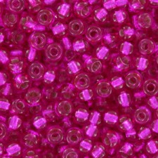 Miyuki rocailles Perlen 8/0 - Silver lined transparent fuchsia 8-1340